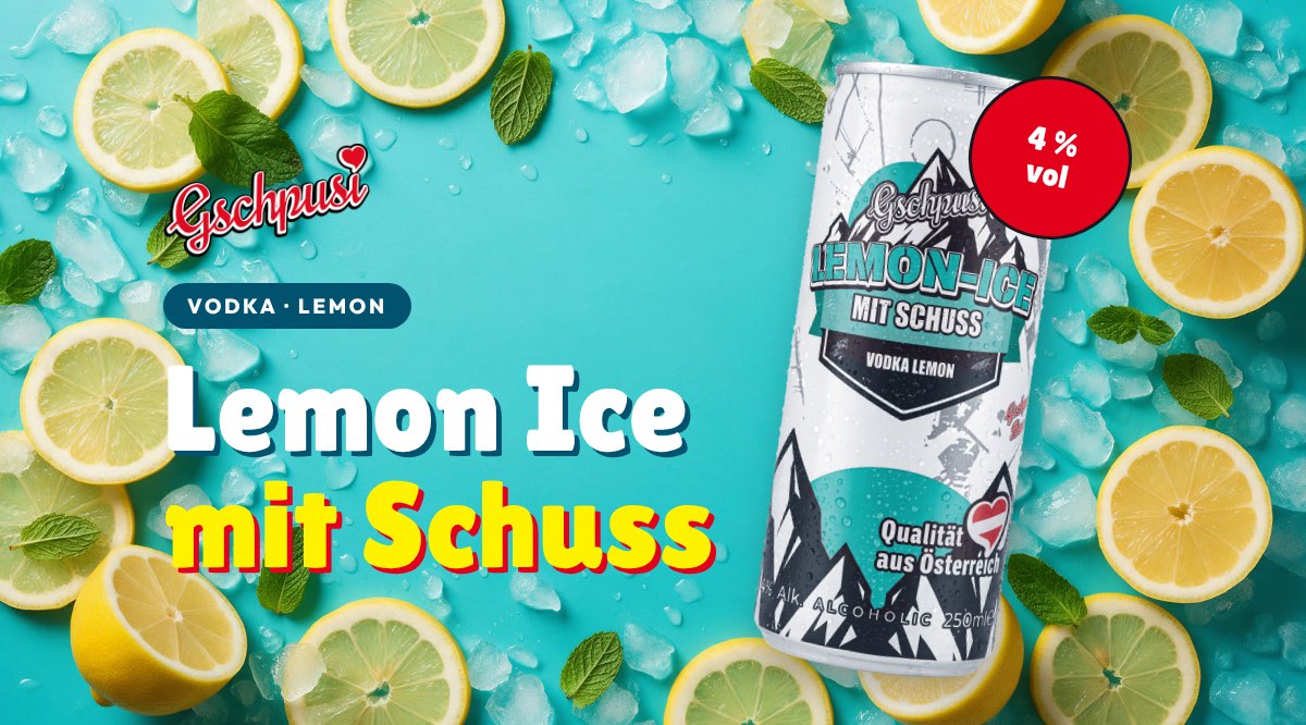 Lemon Ice mit Schuss – Vodka Lemon, 4 % vol